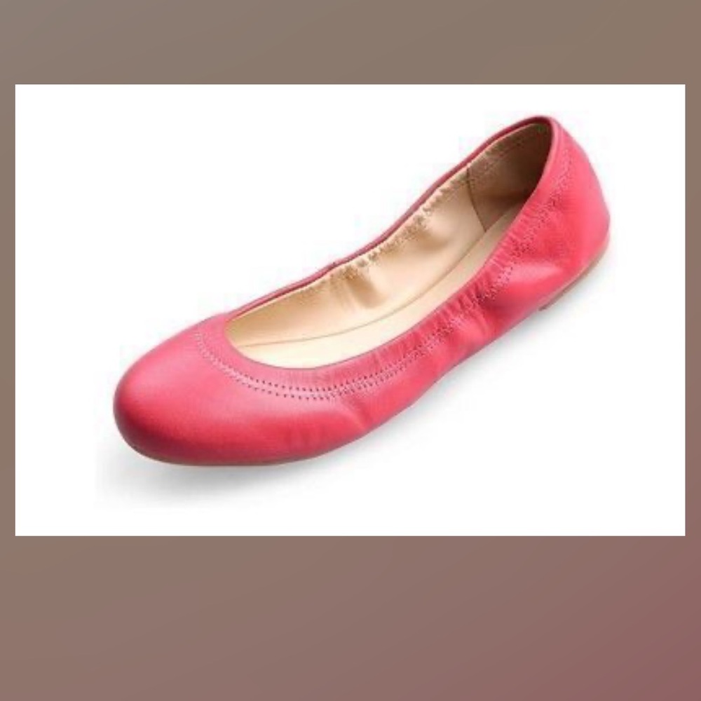 CHEROKEE PAIR OF WOMENS HAILEY GENUINE LEATHER BALLET FLATS PINK NEW IN BOX